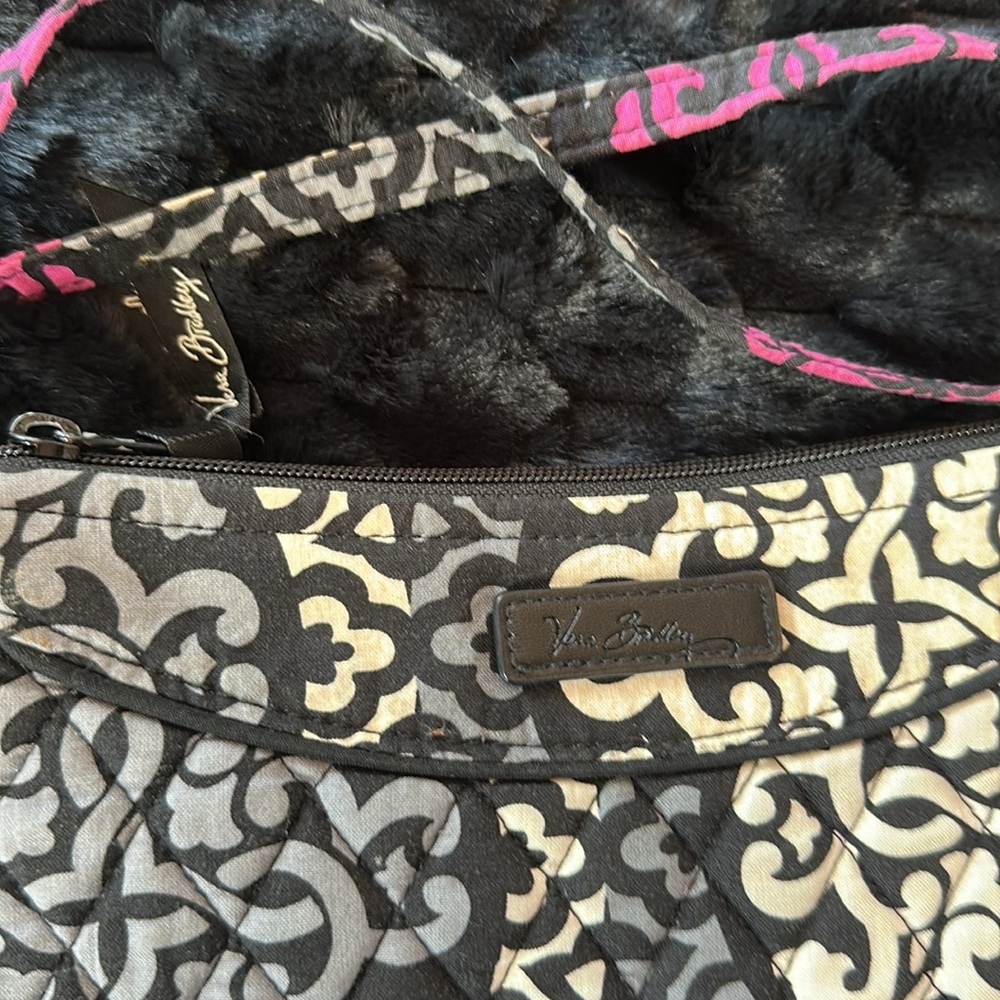Vera Bradley Black and Pink Patterned Crossbody Women's Bag - Picture 11 of 16